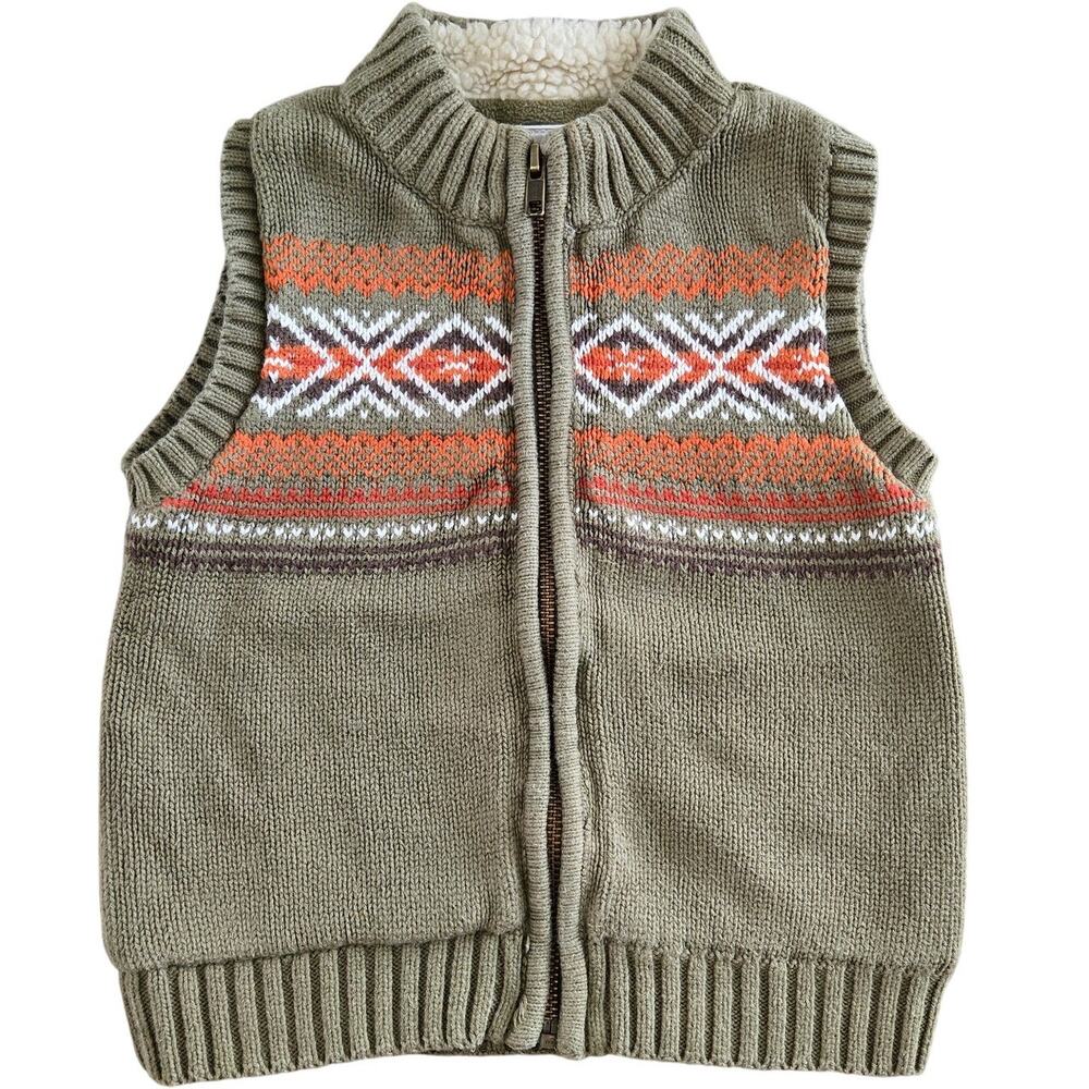 Gymboree fleece lined fair isle sweater vest 18-24 months